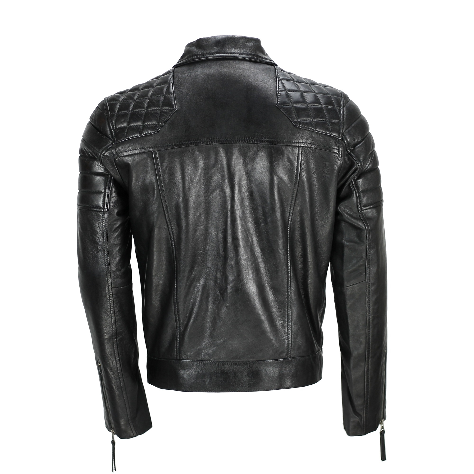 Mens New Black Brown Real Leather Vintage Biker Style Zipped Smart Casual  Jacket